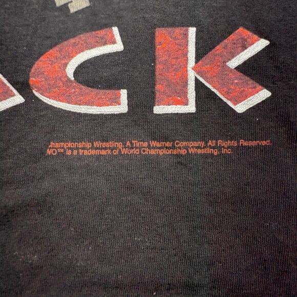 VINTAGE NWO‎ Shirt Mens Large Wolf Pack Wrestling 90s WCW Red Black New World - Picture 3 of 15